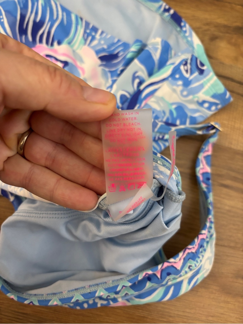 Lilly Pulitzer Brenta Tankini Swimsuit Top Shade Seekers Pink Blue Print - Picture 5 of 11